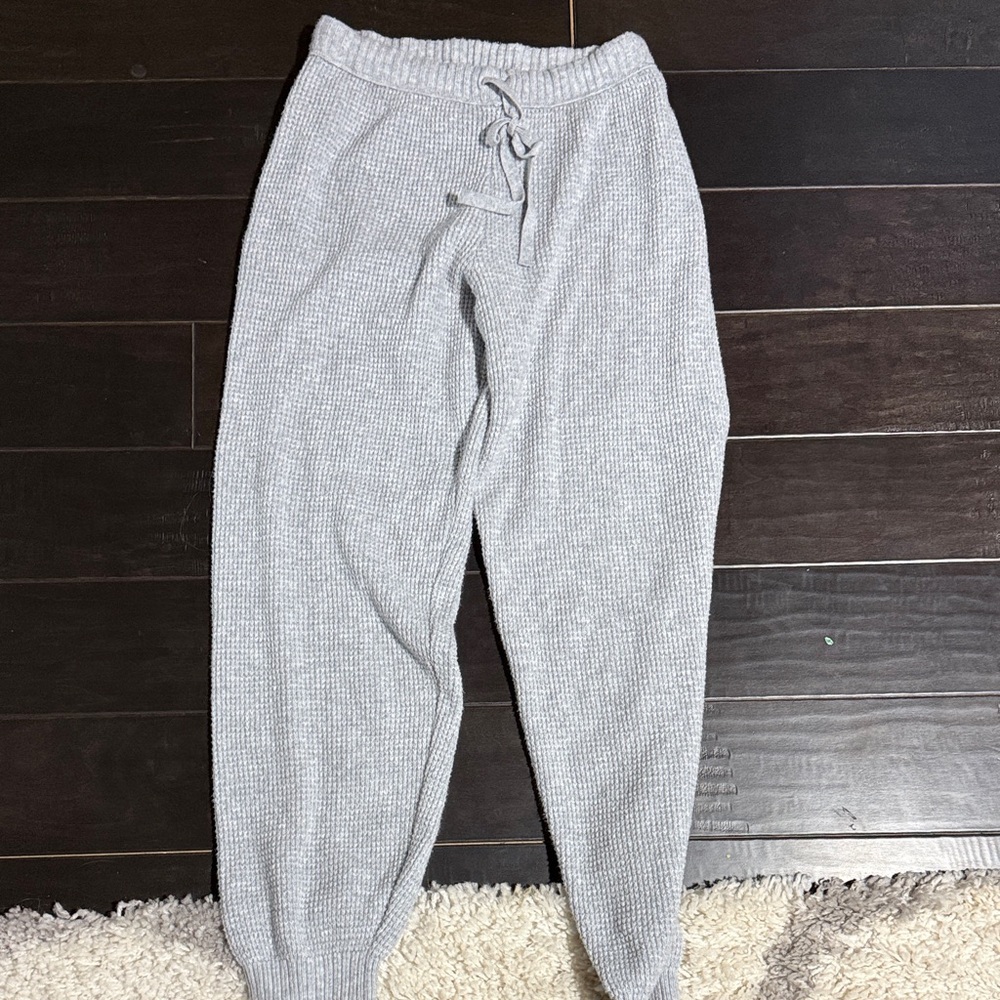 Aerie Light Gray Knit Joggers